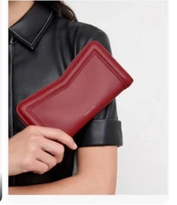Mansur Gavriel Continental M  Wallet Cherry NWT $395