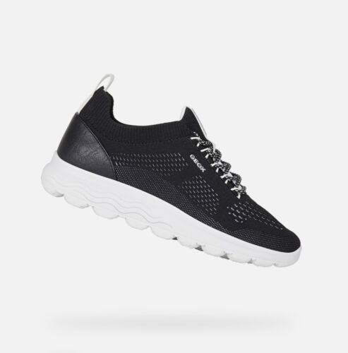 Geox D Spherica Fabric Black Sneakers - Picture 1 of 7