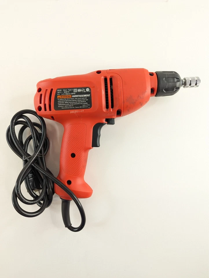 Black & Decker DR220 Corded Drill – 3/8" Quick Connect Chuck – 5.2A - Image 4 of 4
