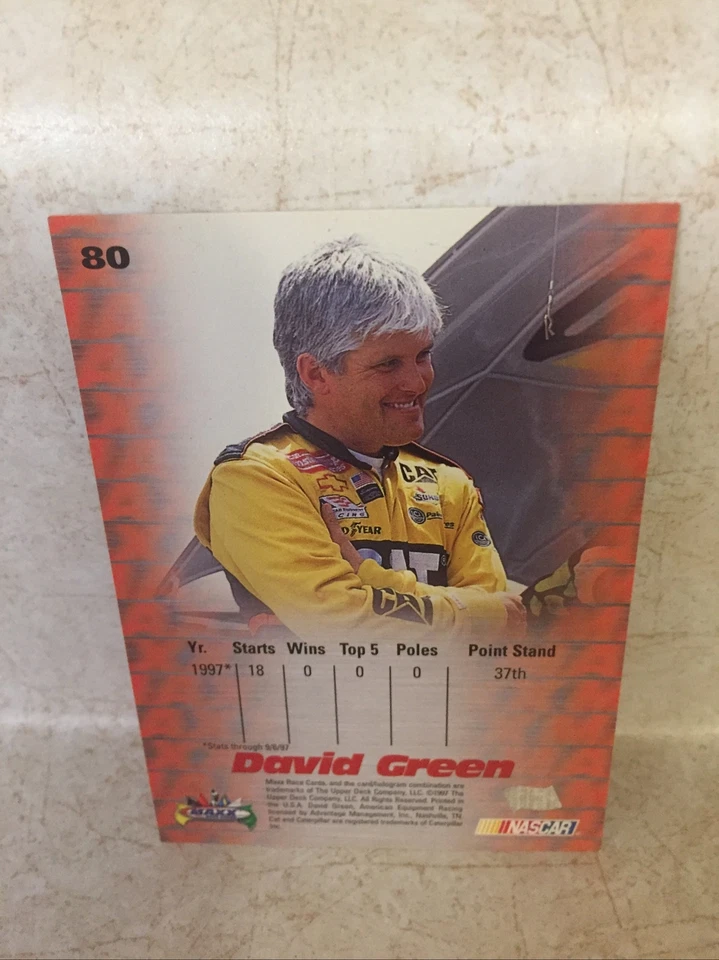 1997 Upper Deck Maxx Race Cards David Green Card 80 NASCAR Car #96 Monte Carlo - Image 2 of 2