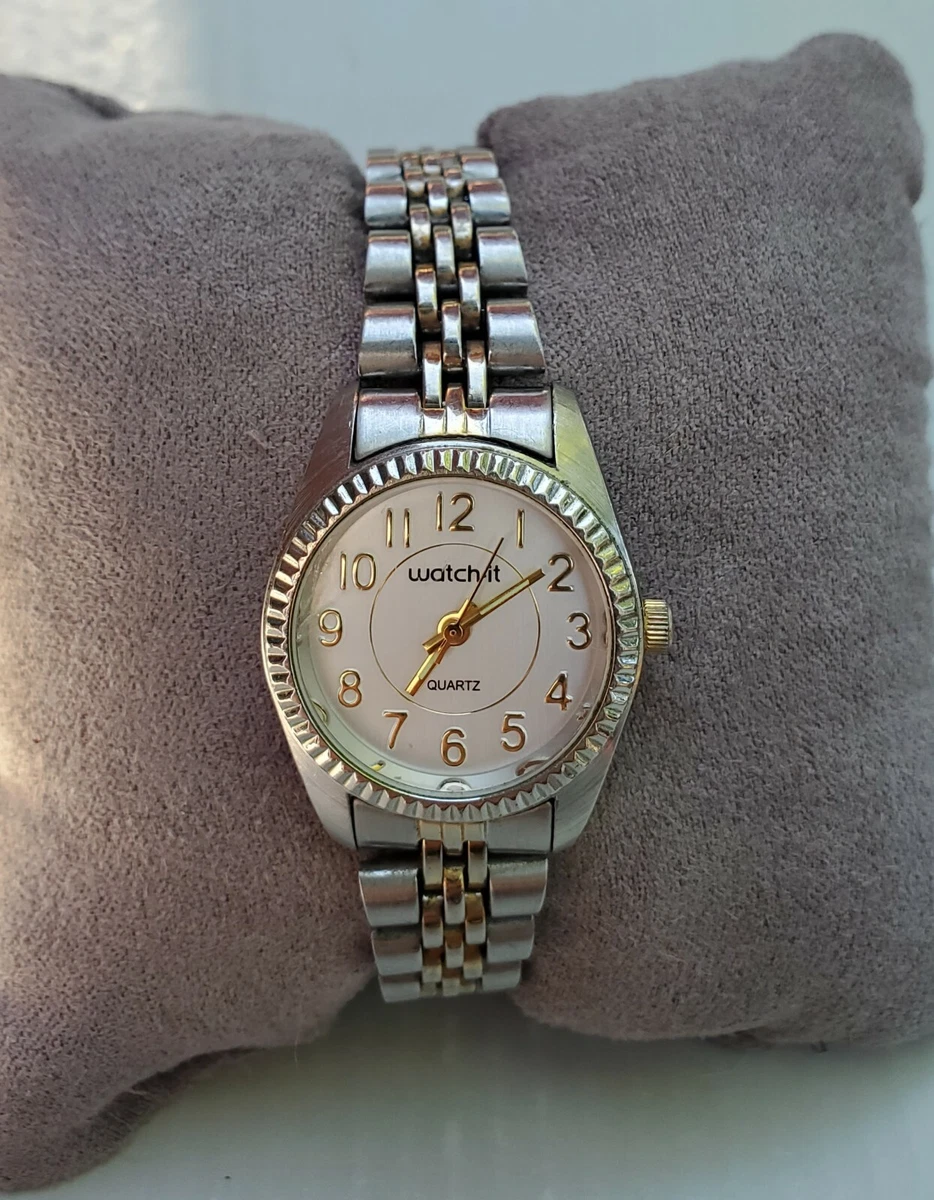 Two tone wrist discount watch