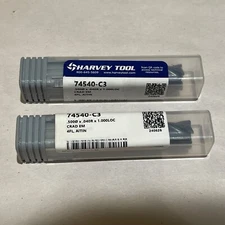 Qty 2 New Harvey Tool 74540-C3 Miniature End Mill - 4 Flute - Corner Radius