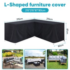 Image of Waterproof Garden Furniture Sofa Cover Outdoor For L - Shape Rattan Corner Seat