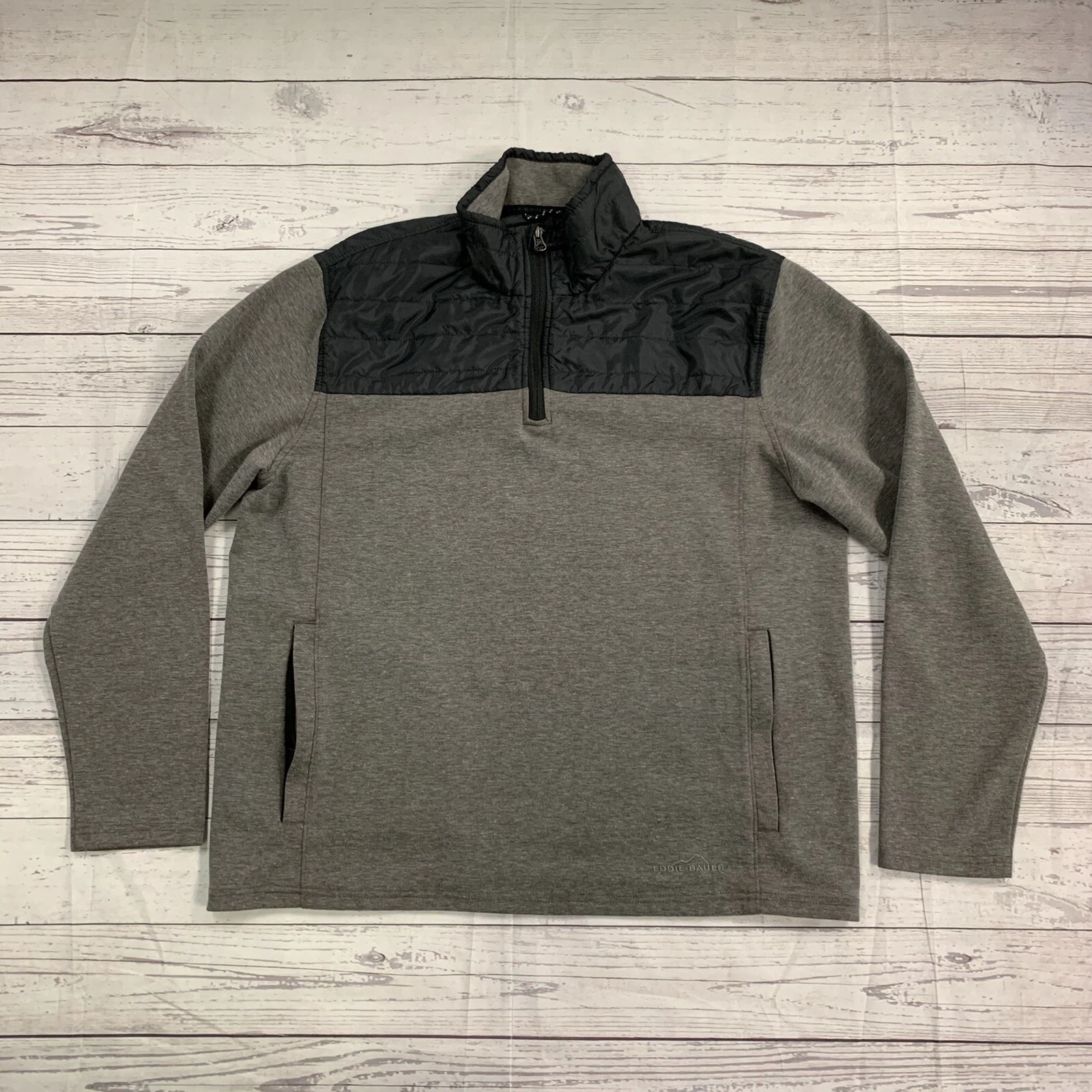 Eddie Bauer 1/4 Zip Jacket Gray Men’s Size Large