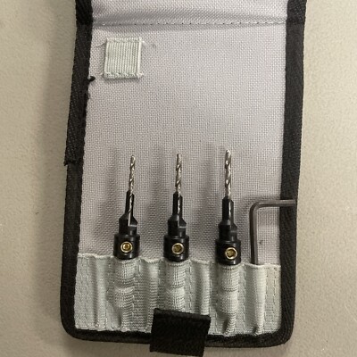 Snappy 3pc Tapered Drill Bit Countersink Set MADE IN USA Large Set Screws Quick
