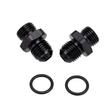 2PCS ORB-6 O-ring Boss AN6 6AN to AN 6 -6AN Male Adapter Fitting Black W/ O-Ring