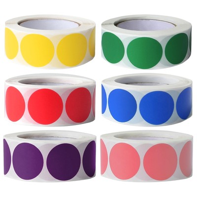 3000 Pieces 1 Inch Round Removable Color-Code Dot Stickers Circle Dots Stickers