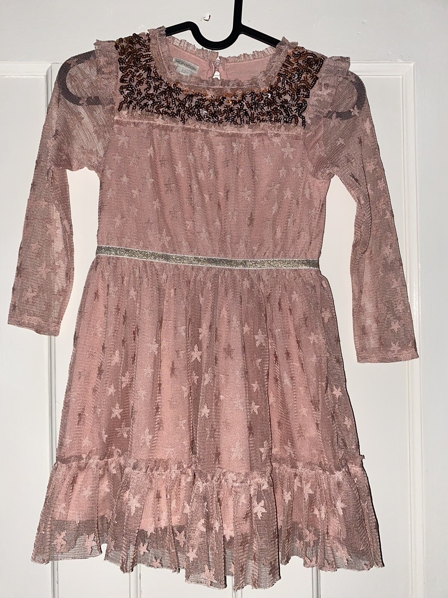 MONSOON pink sequin and lace dress age 5-6 | eBay UK