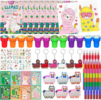 72 Pcs Llama Birthday Party Favors Kits ,Llama Coloring Book Alpaca Pinata Fille