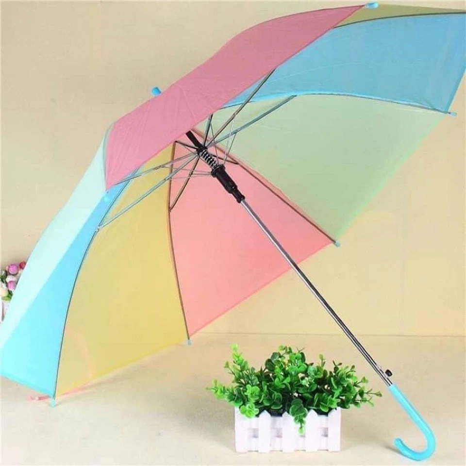 Ombrello 8 stecche multicolore per bambini richiudibile con apertura automatico - Immagine 3 di 4