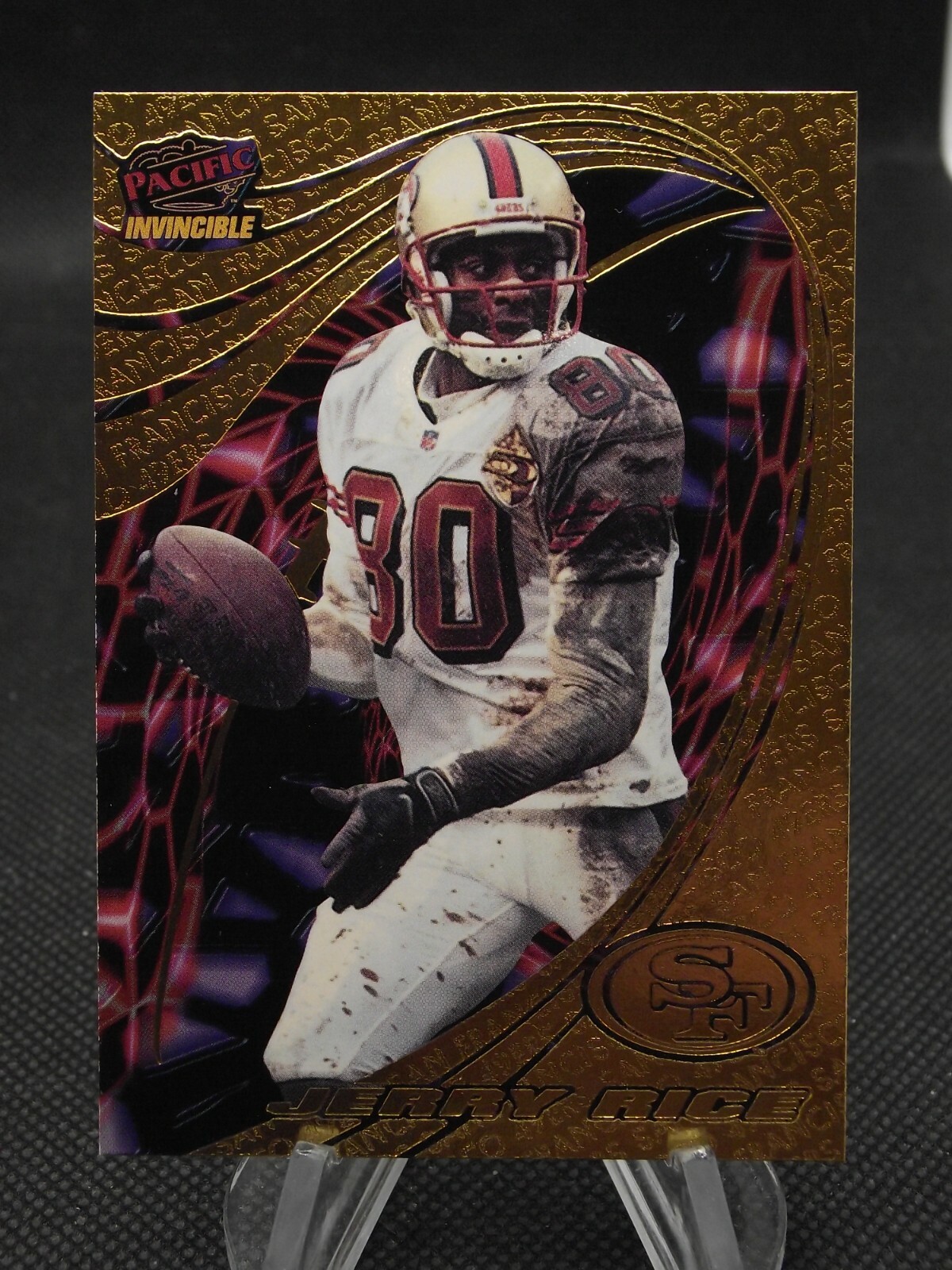 1997 Pacific Invincible Pop Cards Gold Prizes #10 Jerry Rice
