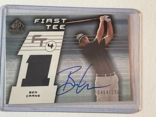 2003 Upper Deck GAME USED FIRST TEE ROOKIE BEN CRANE #/1500 AUTO SHIRT PGA