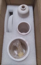 Home Housewares 4-Piece Bathroom Accessories- Acrylic- Rose Gold & White