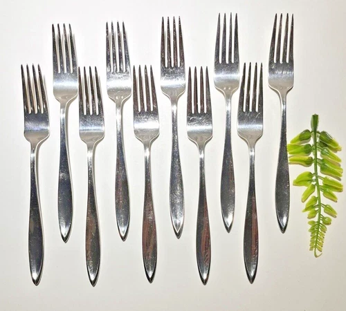 Gorham 10 Sterling Silver Dinner Forks ESPRIT Pattern 528 Gr. No Monogram 1963
