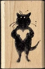 Kidstamps Edward Gorey Heart Cat Rubber Stamp