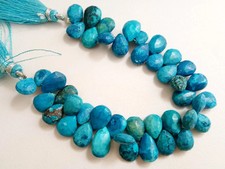 8x12mm-10x14mm Howlite Turquoise Faceted Pear Briolettes, Natural Faceted Pear