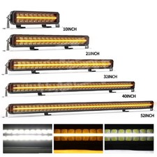 12V 24V Night Blazer Dual Row LED Light Bar With W/DRL Park Light Row Function