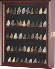 Arrowhead Display Case Native American Shadow Box Wall Mount Cabinet with UV ...