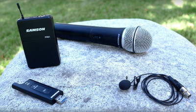 Samson Wireless Mic Set   HXD1, PXD1 Lavalier & USB Receiver   Tested