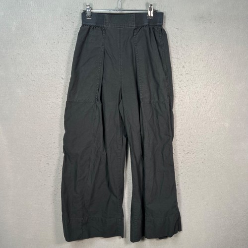 Uniqlo Womens Medium High-Waisted Wide-Leg Dark Gray Pants w/ Elastic Waistband