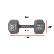 Barbell 25lb Cast Iron Hex Dumbbell, Single