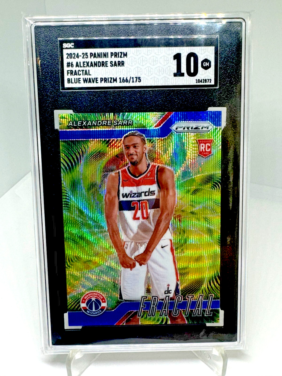 2024 Alexandre Sarr Panini Prizm Fractal Blue Wave /175