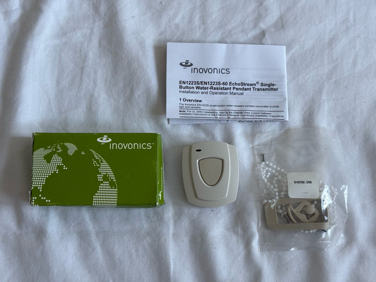 Inovonics EN1223S EchoStream Single Button Water Resistant Pendant Open Box
