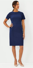 NWT ANN TAYLOR PURE SAPPHIRE SHORT SLEEVE BI-STRETCH SHEATH DRESS SZ 4