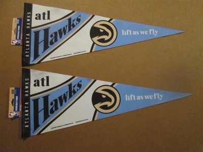 NBA Atlanta Hawks Circa 2024 Lift As We Fly Lot of 2 Premium Basketball Pennants