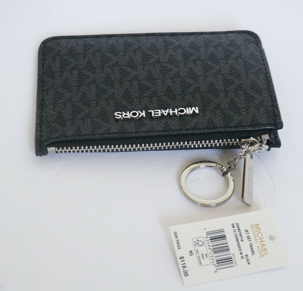 Michael Kors Jet Set Travel Small Top Zip Coin Pouch With ID