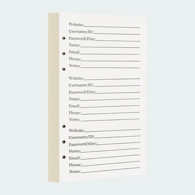 A6 Password Book Refill Pages, 576 Entries Space Password Replacement Pages - 21