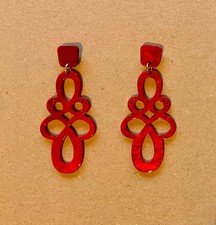 Statement-Ohrhänger…Handmade in Hamburg...Resin…Salsa Red
