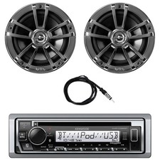 Kenwood Single DIN Marine CD Receiver, 2x 6.5  225W Speakers, Radio Antenna