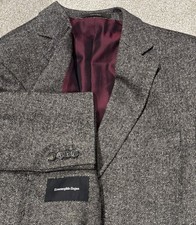 Ermenegildo Zegna Mens Blazer Wool Tweed 56 / 46L Travel Jacket Birdseye