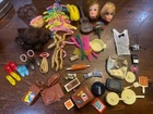 Vintage Barbie Accessory Mixed Lot 1970s Mattel Appx 55 Pieces Clothes Heads