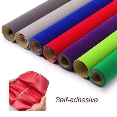 50*148Cm Flocking Elasticity Self-Adhesive Fabric Plush Velvet Surface for Jewel