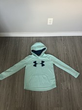 Under Armour Loose ColdGear Hooded Sweatshirt Women Size XS Pullover Teal Mint