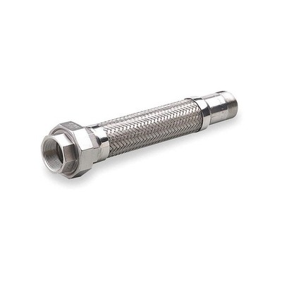 HOSE MASTER GZ050SMU120 Flexible Metal Hose Assembly,1/2''I.D.12'' 4FKF1