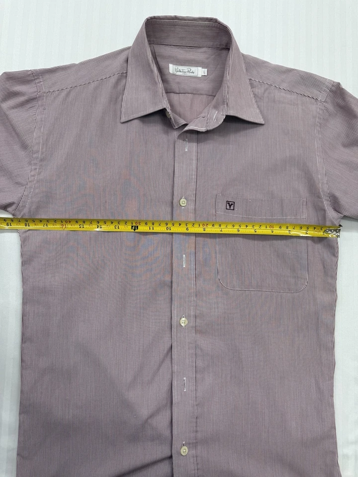 Chemise en coton à manches longues Valentino Rudy Mauve rayée L Italie - Photo 4/4