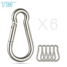 6 Pcs Carabiner Clip Snap Hook For Diy Accessories Ropes 304 Stainless Steel