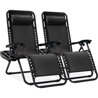 Best Choice Products Set Of 2 Adjustable Steel Mesh Zero Gravity Lounge Chair