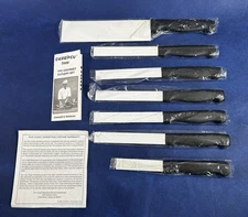 Vintage Sharpsu 2000 Stainless Steel Knives 7 Piece Gourmet Cutlery Set Open Box