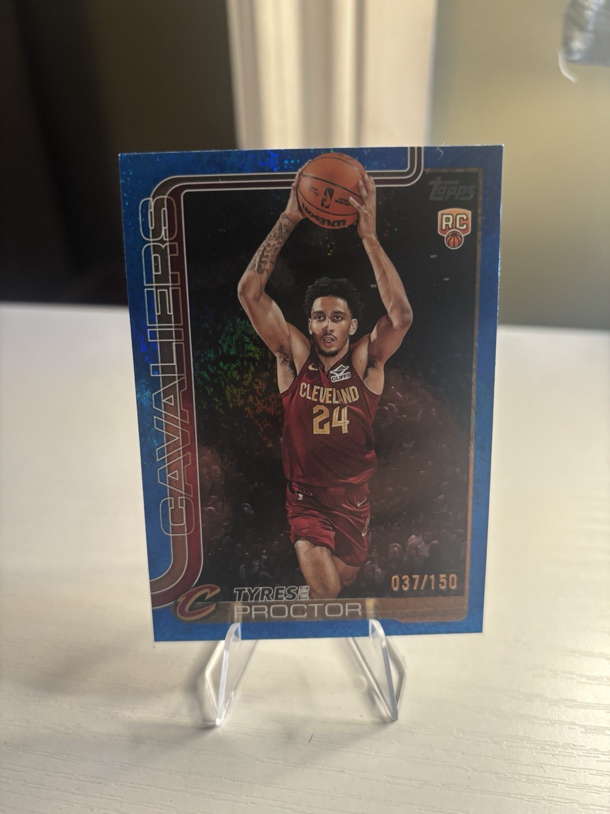 2025-26 Topps Flagship #250 Tyrese Proctor Cavaliers RC Blue Rainbow /150 GEM
