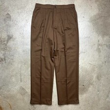 Vintage 80s Classic Pleated Trousers 33x29 brown dress pants slacks