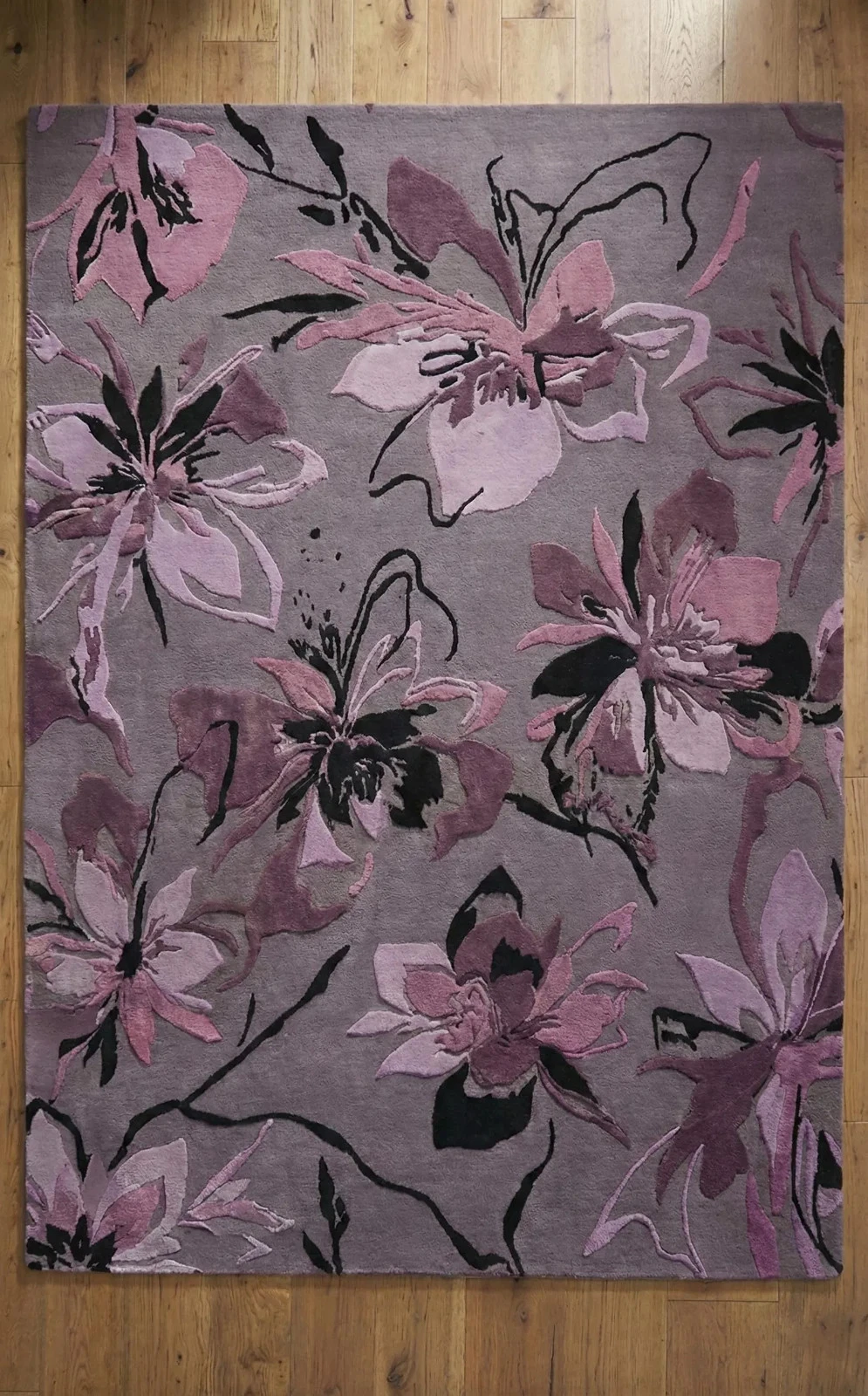 Mauve Floral Area Rug, Lavender Botanical Pattern Rug for Living Room,
Opens in a new window or tab