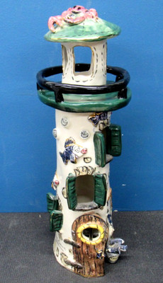 Blue Sky Clayworks Seaside Crab Candle Lighthouse By Heather Goldminc
