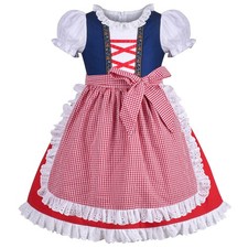 Sunny Fashion Girls Dirndl Dress, Red Size 3 Bavarian Oktoberfest Costume