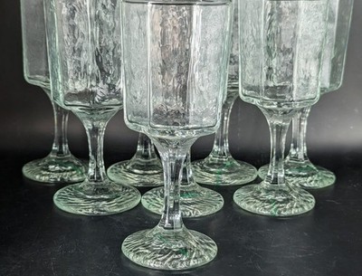 8 Libby Facets Octagon vintage mid century panel glasses Goblets