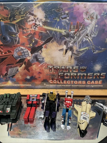 VINTAGE 1984 Transformers Collectors Case w/Tray No. 75100, Tara & 6 Figures !