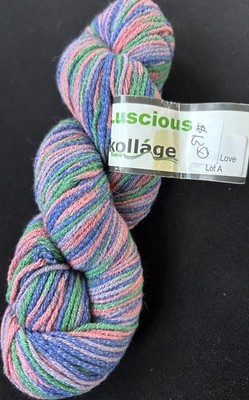 Rare: 55g Hank Of Kollage Yarn Luscious Soft & Stretchy 63% Cotton Blend Yarn